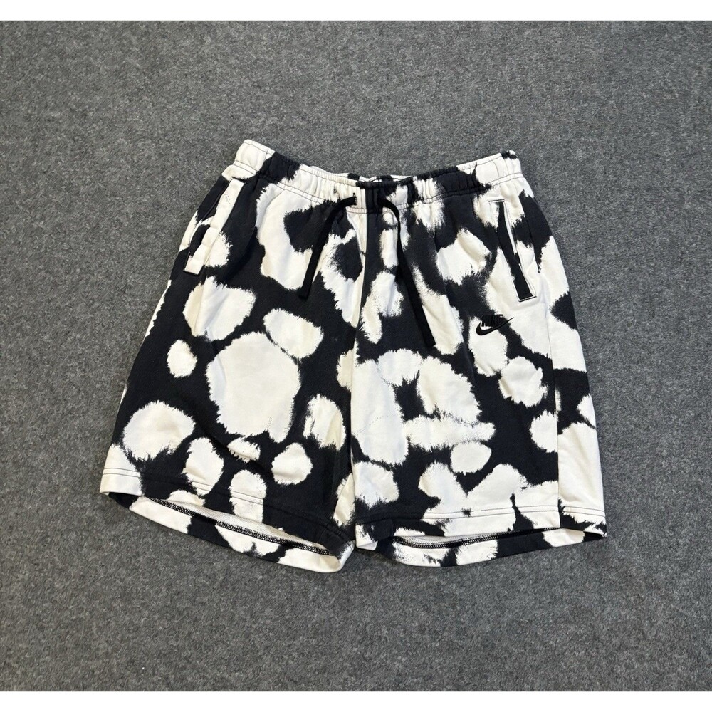 Nike Sport Essentials French Terry Shorts Men’s XL Black White Tie Dye